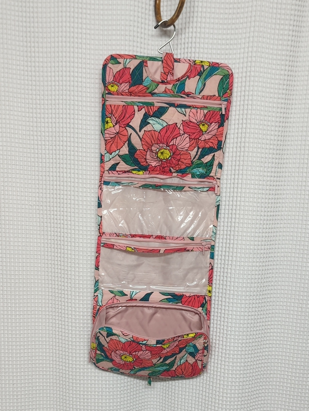 Vera Bradley Pink Floral Hanging Cosmetic Organizer